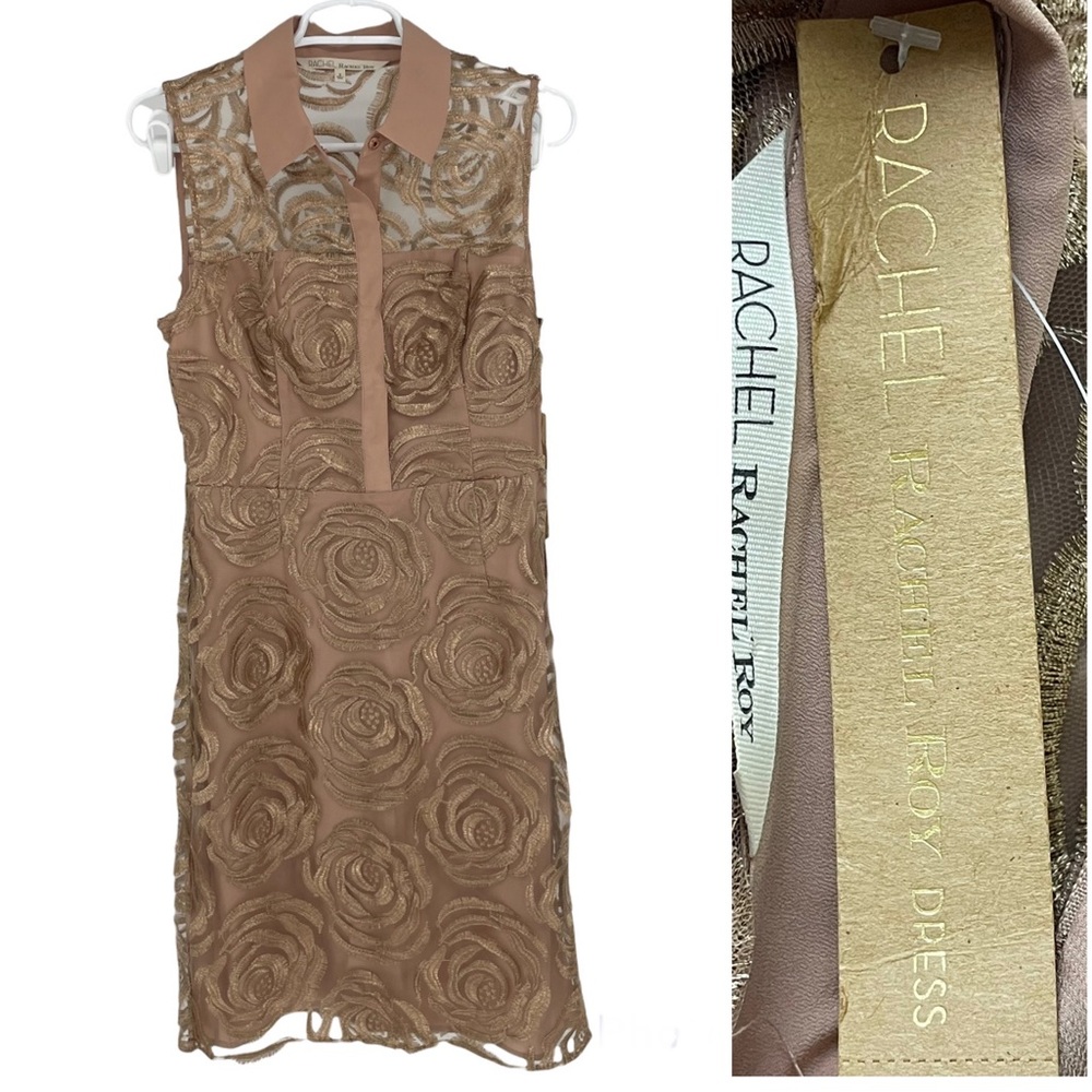 RACHEL RACHEL ROY NWT OCTOBER ROSE COLLAR NECK DRESS ROSE GOLD 6